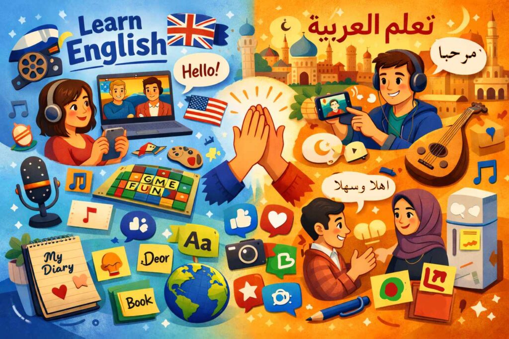 Fun Ways to Practice English/Arabic Without Textbooks