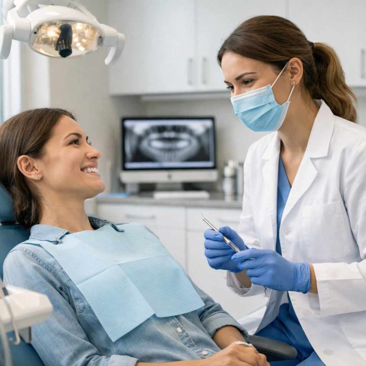 Dentist examining the patient